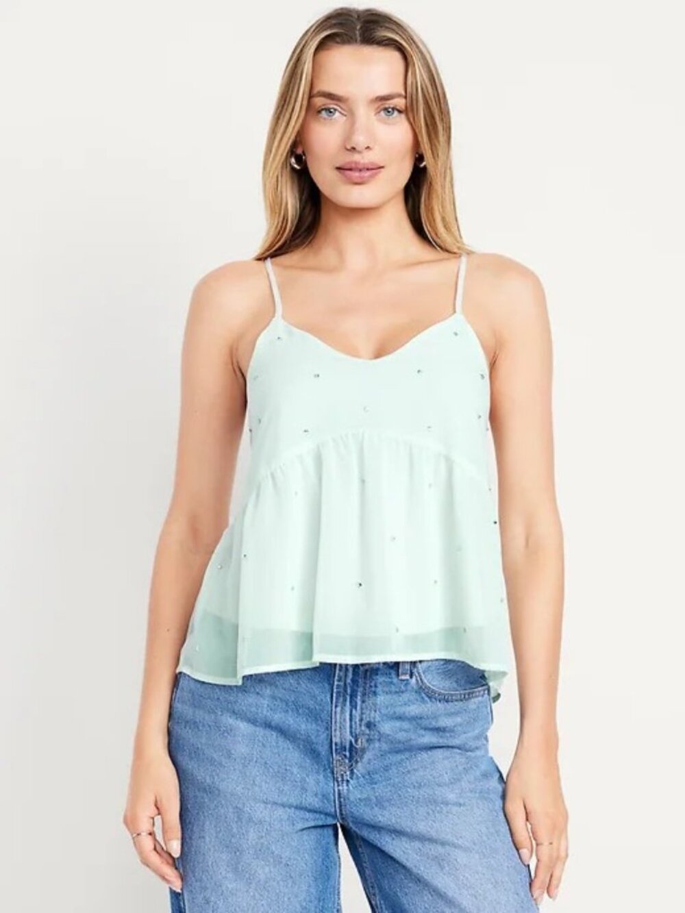 Embellished Cami Peplum Top Small